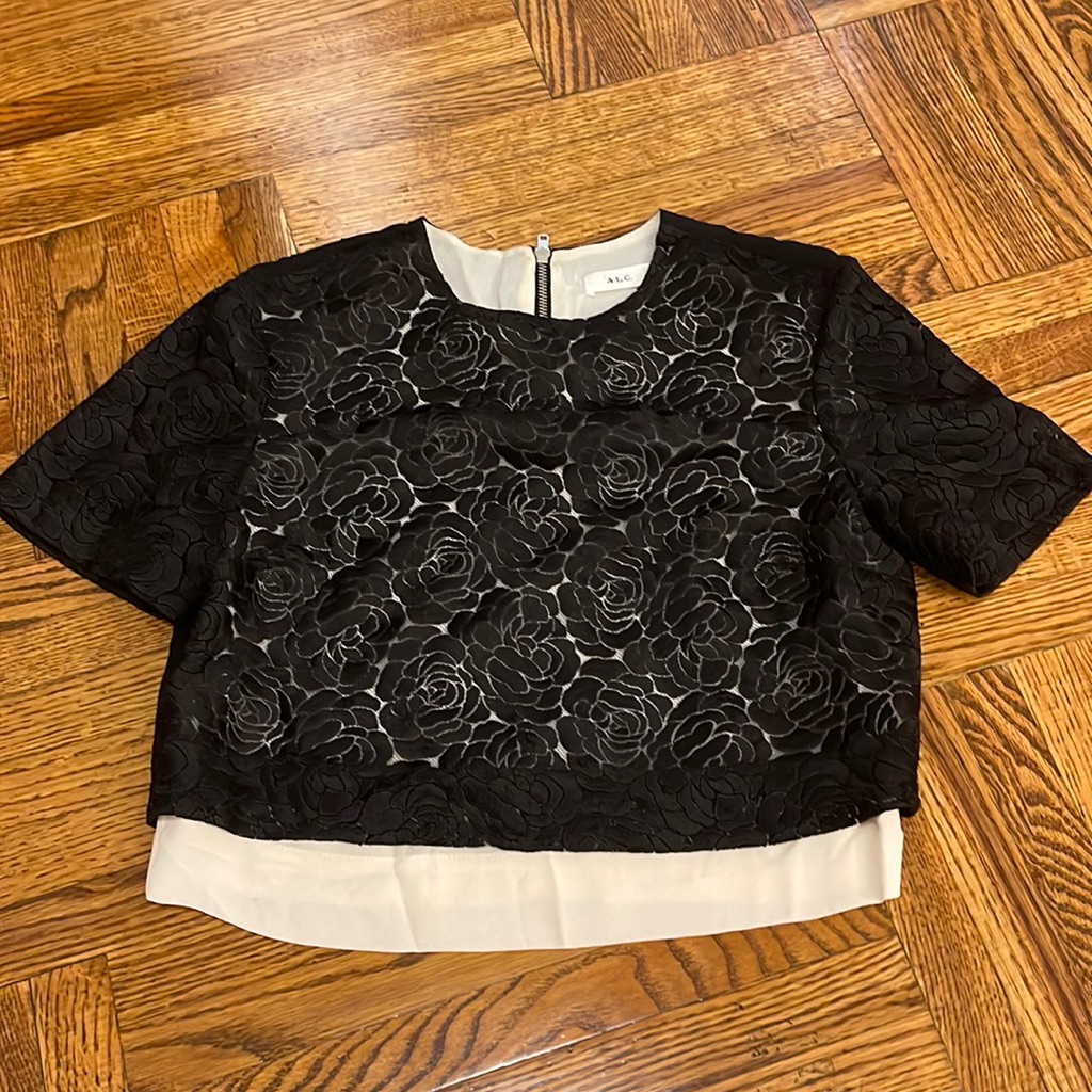 A.L.C Thompson Floral Rose Cropped Shirt